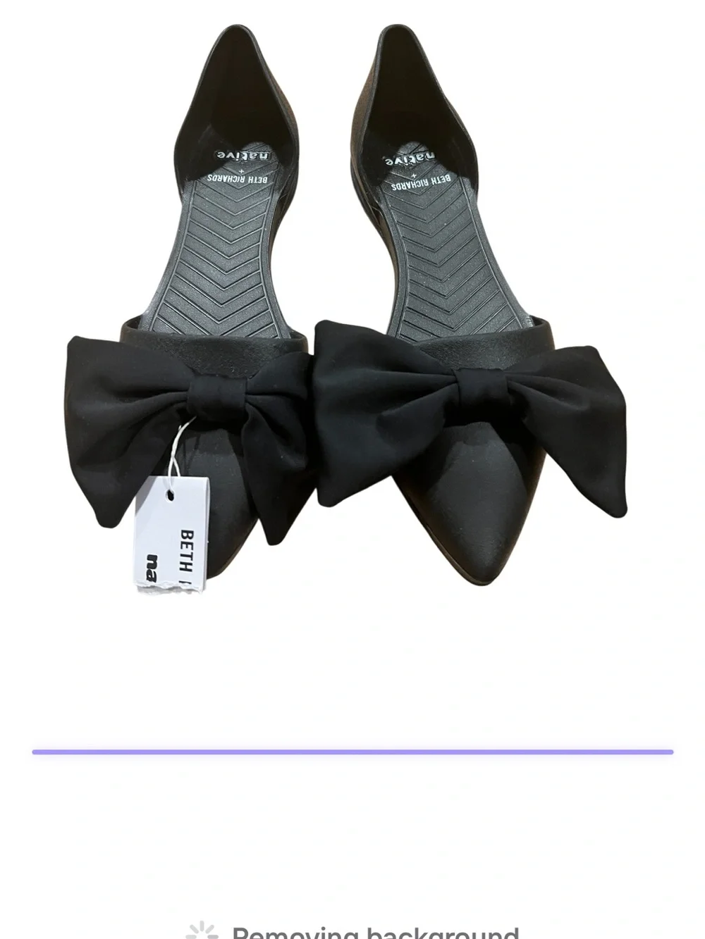 Native Shoes X Beth Richards Black Bow Shoes Size 9 NWT